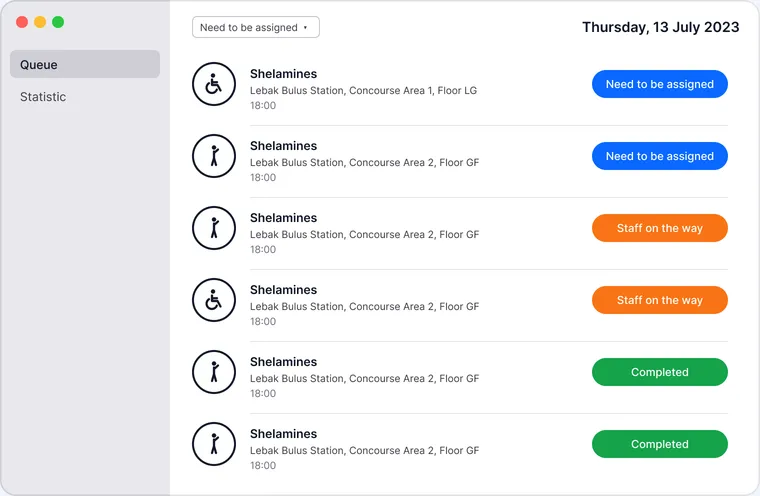 DIAS staff dashboard on macOS