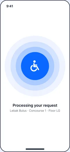 One tap sends the request