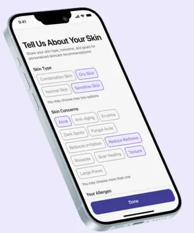 SkinSense screen 1